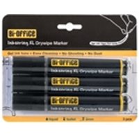 Bi-Office Inkstring XL Drywipe Marker Black Pack of 3 PE4001 BQ29992