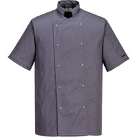Portwest Cumbria Chefs Jacket SS M Slate Gry POW34856