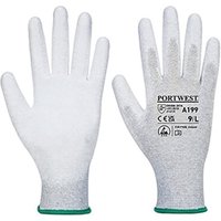 Portwest Anti-Static PU Palm Glove 1 Pair Grey XS Pack of 12 A199GRRXS