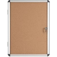Earth Enclore Enclosed Cork Noticeboard 6xA4 Aluminium Frame