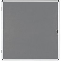 Bi-Office Enclore Display Case Grey Felt Acrylic Aluminium Frame 12xA4