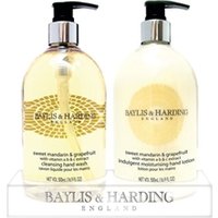 Baylis & Harding Unisex Hand Wash and Lotion Set, Each, Sweet Mandarin and Grapefruit in Clear | Size: 500ml
