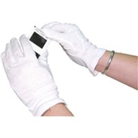 White Knitted Cotton Medium Gloves (Pack of 10) BTJ146