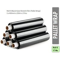 Roll-X Long Length, 250m Black Hand Stretch Film Pallet Wrap NWT764