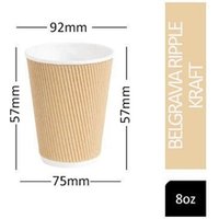 Belgravia 8oz Triple Walled Kraft Ripple Cups 25's - PACK (20)