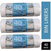 Tidyz 50 Litre Capacity Fragranced Jumbo Swing Bin Liners 40s NWT7720
