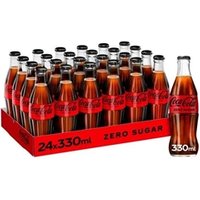 Coca Cola Zero Iconic GLASS Bottles 24x330ml NWT7190