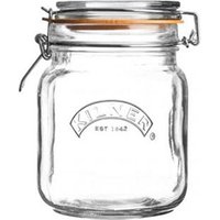 Kilner Storage Jar 1 Litre Square Glass Clip Top Preservation Storage