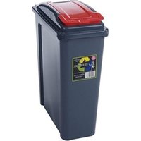 Wham Recycle It Red Slimline Bin & Lid 25 Litre NWT4709