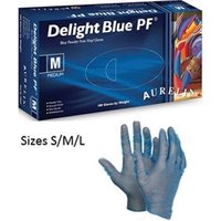 Aurelia DELIGHT Blue Powder Free SMALL Vinyl Gloves 100s NWT2231-S