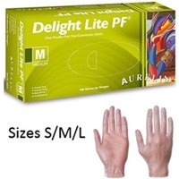 Aurelia DELIGHT Clear Powder Free SMALL Vinyl Gloves 100s - PACK 10