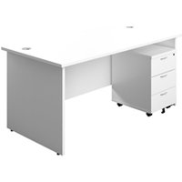 1600X800 Panel Rectangular Desk + 3 Drawer Ped