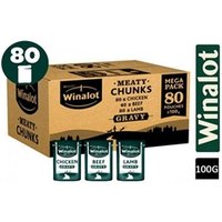 Winalot Meaty Chunks Mixed in Gravy Wet Dog Food 80x100g Pouches - 13141697 - Animed