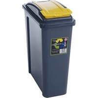 Wham Recycle It Yellow Slimline Bin & Lid 25 Litre NWT4712