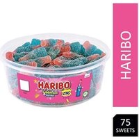 Haribo Fizzy Bubblegum Bottle Sweets Tub 75s NWT2121
