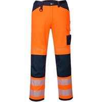 Portwest PW3 Hi Vis Work Trousers 32 OrangeNavy Short POW31281