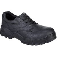 Portwest Steel Split Leather Low Shoe S1P SR 42 Blk POW12942