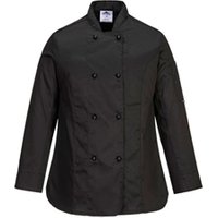 Portwest Rachel Womens Chefs Jacket L/S L Blk