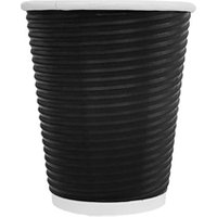Fiesta Recyclable Coffee Cups Ripple Wall Black 340ml / 12oz (500 Pack)
