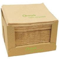 Swantex Recycled Lunch Napkin Kraft 33x33cm 2ply 1/4 Fold (2000 Pack)