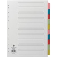 UK Office Direct Concord 10Part Printed Index Subject Dividers A4
