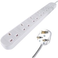 Connekt Gear UK 6-Gang Mains Power Extension Block 2m