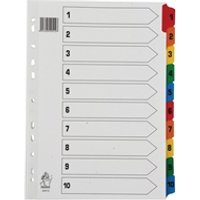 Assorted A4 1-10 Mylar Index WX01519 WX01519