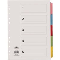 Concord Divider 5-Part A4 Multicoloured Tabs with Contents 71198PJ11