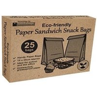 Save 23% on ECO Paper Sandwich Snack Bags 25pack at UK Office Direct