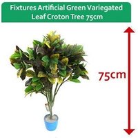 Fixtures Artificial Green Variegated Leaf Croton Tree 75cm NWT6594