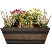Fixtures Barrel Design Light Brown Trough 50.8cm x 25.4cm x 19cm