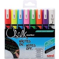 uni-ball 8 Pack Assorted Colours Chalk Markers Medium Tip 1.8-2.5mm