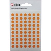Blick Coloured Labels in Bags Round 8mm Dia 490 Per Bag Orange Pack of