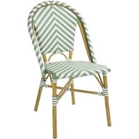 Bolero Parisian Style Rattan Side Chair Light Green (2 pack)