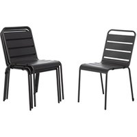 Bolero Amalfi Slatted Steel Side Chairs Grey (4 Pack)