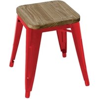 Bistro Low Stools Wooden Seat Pad