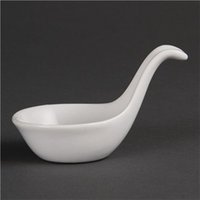 Olympia Whiteware Miniature Spoon Shape Dipping Bowls 57x 57mm (12 Pack)