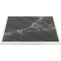 Bolero Dark Granite Effect Outdoor Tempered Glass Table Top White Trim 700mm