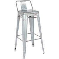 Bolero Bistro Galvanised Steel High Stool with Backrest (4 pack)