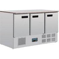 Polar G-Series 3 Door Counter Fridge with Granite Work Top 368Ltr