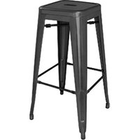 Bolero Bistro Steel High Stool Black (4 pack)