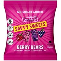 Savvy Sweets Berry Bears 50g (12 Pack) Savvy Sweets Berry Bears 50g (12 Pack)