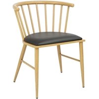 Bolero Harrowdene Padded Metal Side Chairs Wood Effect (2 pack)