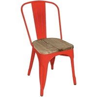 Bolero Bistro Side Chairs with Wooden Seat Pad Red (4 pack)