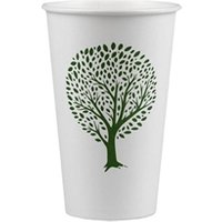 Vegware Green Tree White Hot Cups 16oz 89 - Series (1000 pack)