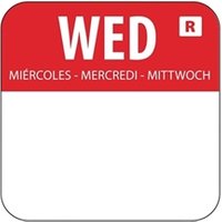 Hygiplas Removable Colour Coded Food Labels Wednesday (1000 pack)