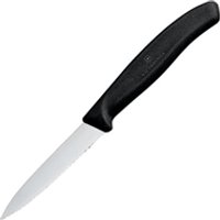 Victorinox Paring Knife Pointed Tip Serrated Edge Black 8cm