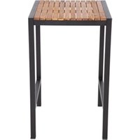 Bolero Square Steel and Acacia Bar Table 600mm