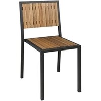 Bolero Steel & Acacia Side Chairs (Pack of 4)