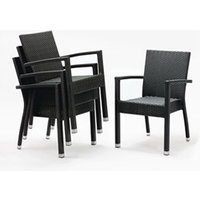 Bolero PE Wicker Armchairs Charcoal (4 pack)